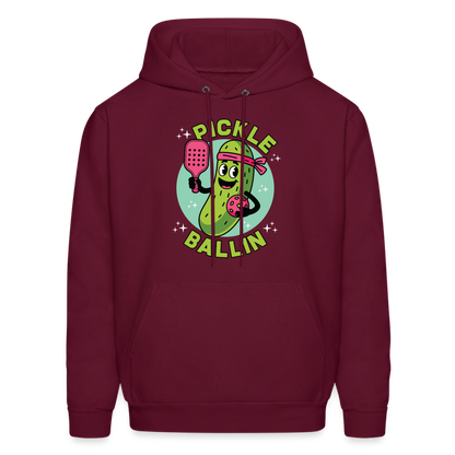 Pickle Ballin Hoodie - burgundy