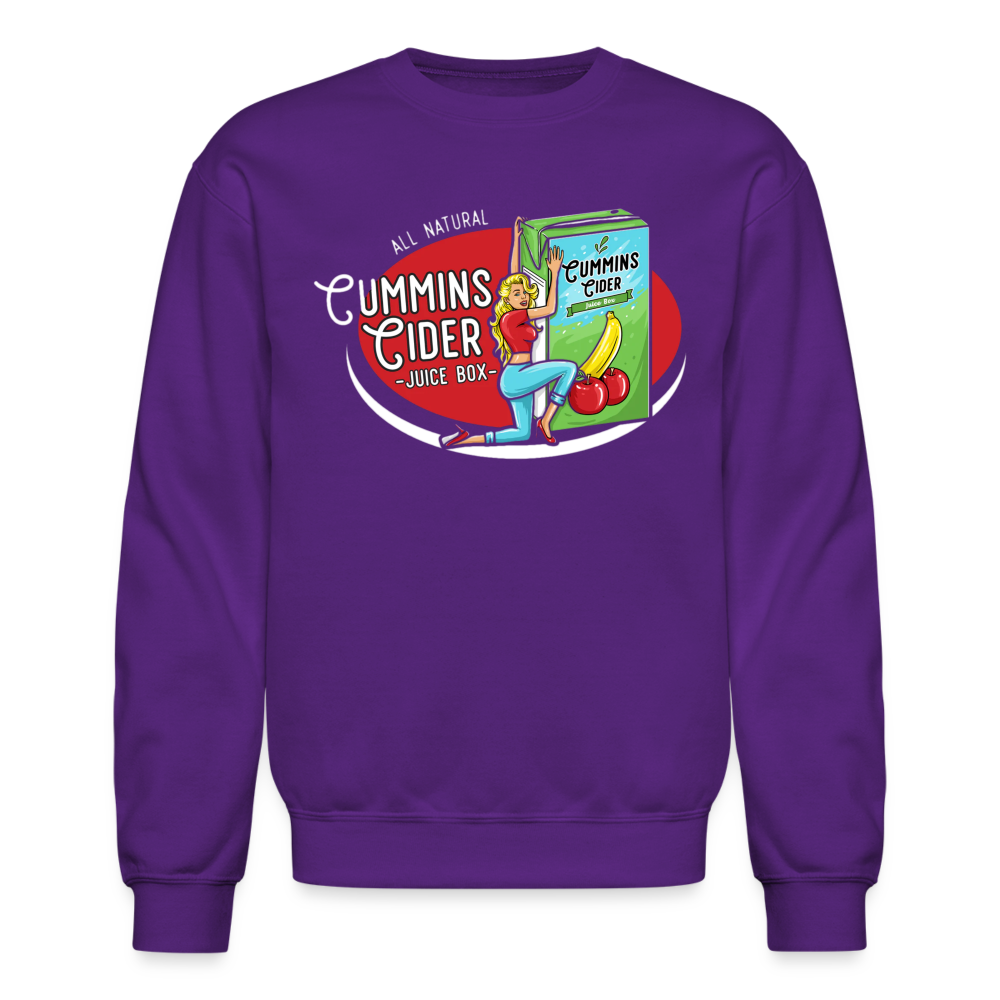 Cummins Cider Juice Box (Adult Sexual Humor) Sweatshirt - purple