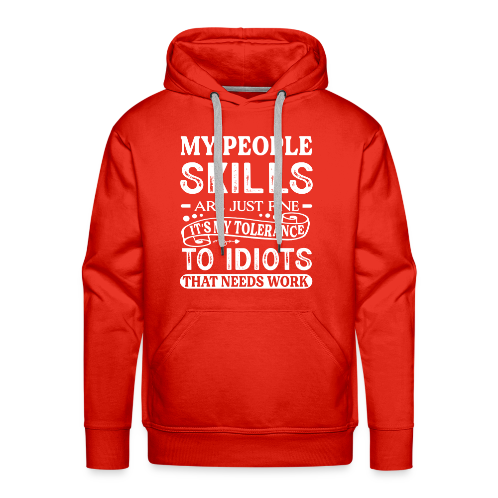 My People Skills Are Just Fine Men’s Premium Hoodie - red
