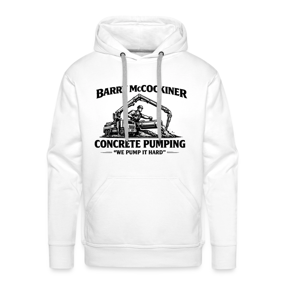 Barry McCockiner Concrete Pumping Funny Hoodie Color: White