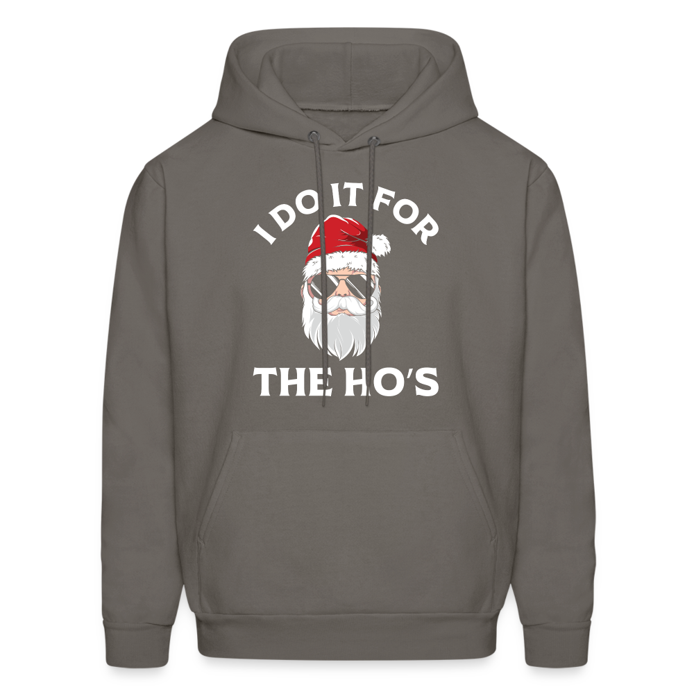 I Do It for the Ho's (Santa) Funny Christmas Hoodie - asphalt gray