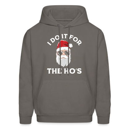 I Do It for the Ho's (Santa) Funny Christmas Hoodie - asphalt gray