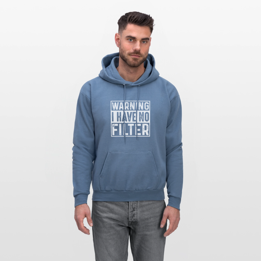 Warning I Have No Filter Hoodie - denim blue