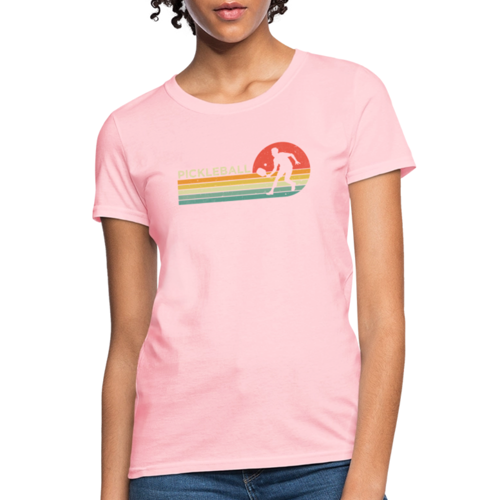 Retro Pickleball Women's Contoured T-Shirt - pink