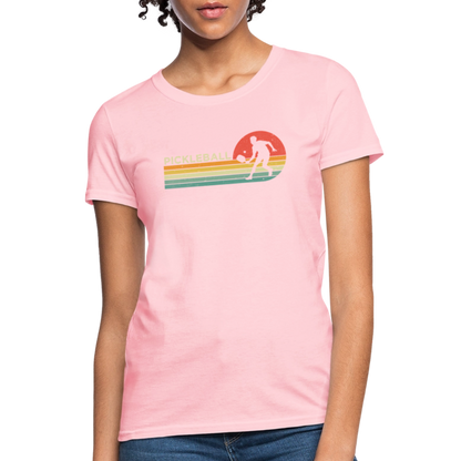 Retro Pickleball Women's Contoured T-Shirt - pink