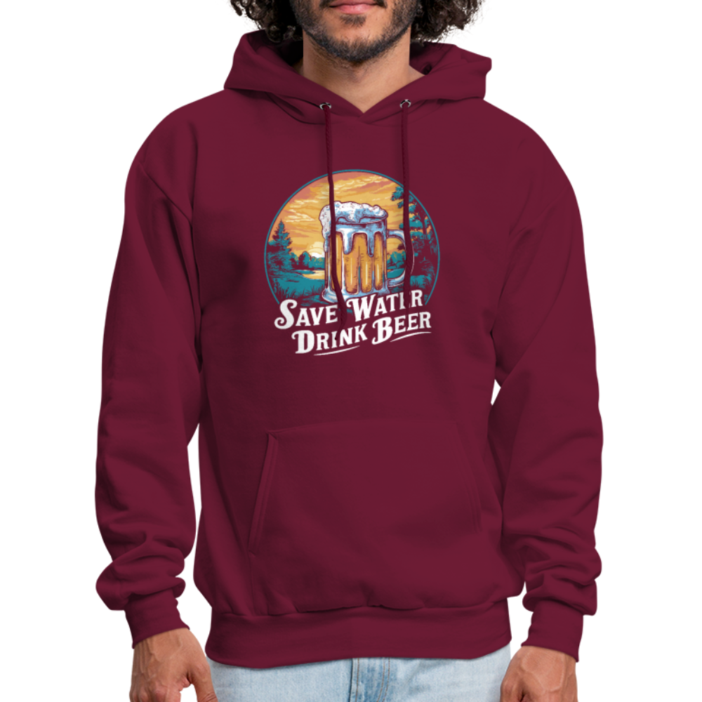 Save Water Drink Beer (Funny Drinking) Hoodie - burgundy