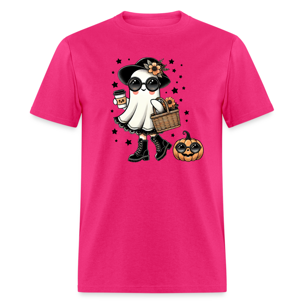 Cute Halloween Mom Ghost T-Shirt - fuchsia