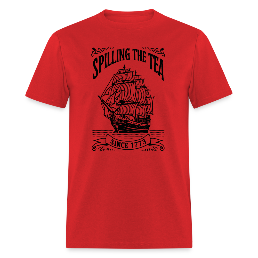 Spilling The Tea Sine 1773 T-Shirt - red