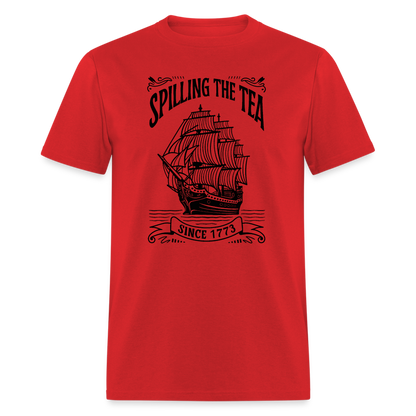 Spilling The Tea Sine 1773 T-Shirt - red