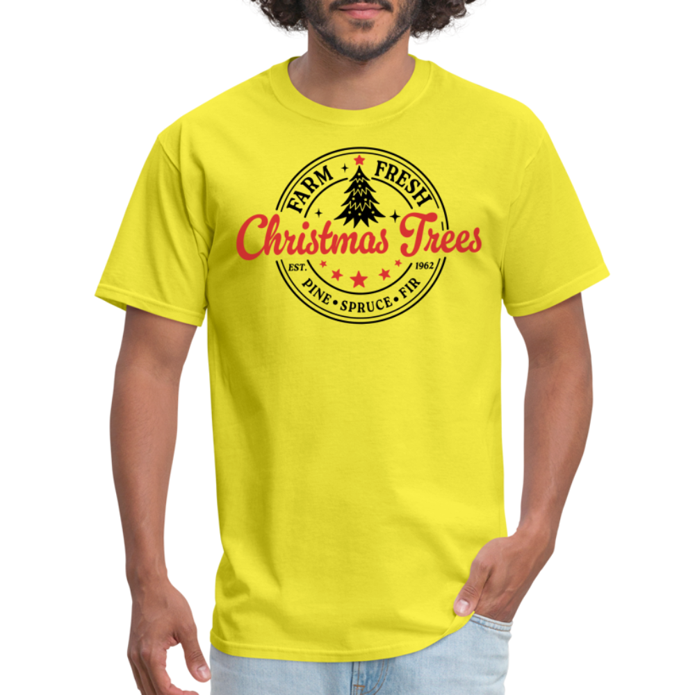 Farm Fresh Christmas Trees T-Shirt - yellow