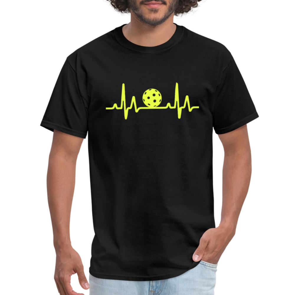 Pickleball Heartbeat T-Shirt - black