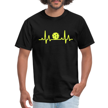 Pickleball Heartbeat T-Shirt - black