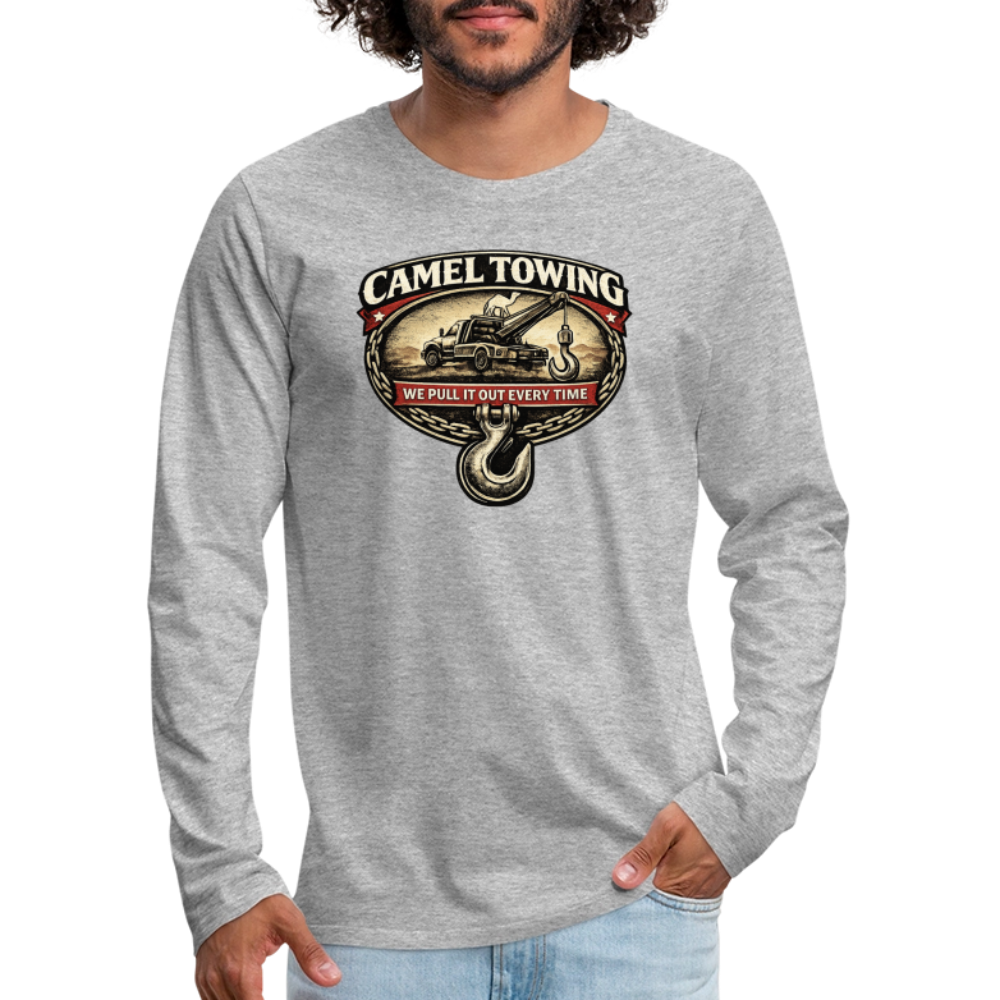 Camel Towing Funny Adult Long Sleeve Shirt Color: Black