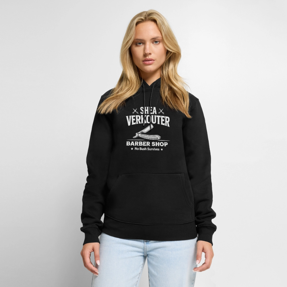 Shea Verkouter Barber Shop Funny Adult Humor Premium Hoodie Color: Black