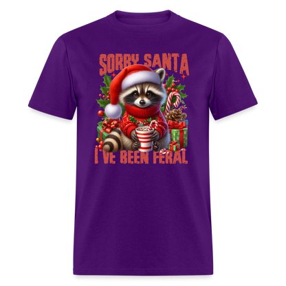 Sorry Santa I've Been Feral T-Shirt - purple