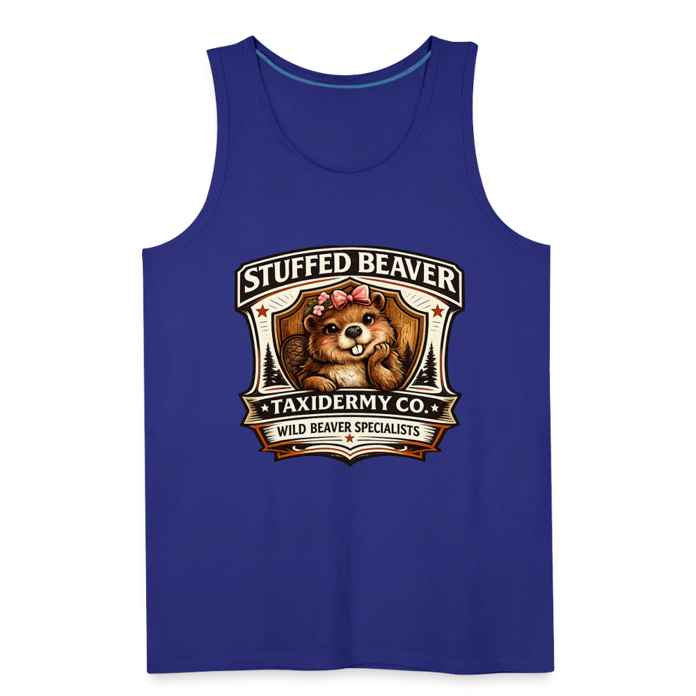Stuffed Beaver Taxidermy Funny Tank Top Color: Deep Navy