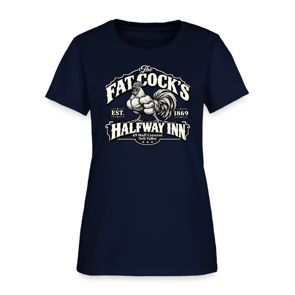 Fat Cock’s Halfway Inn Women’s T-Shirt - navy