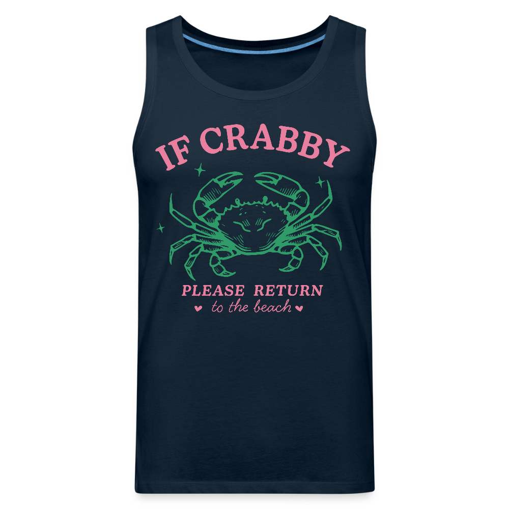 If Crabby Return to Beach Tank – Beach Vibes Men’s Shirt Color: white