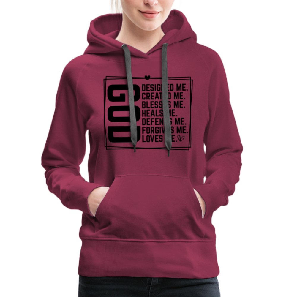 GOD Designed Me Women’s Premium Hoodie - burgundy