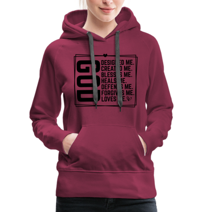 GOD Designed Me Women’s Premium Hoodie - burgundy