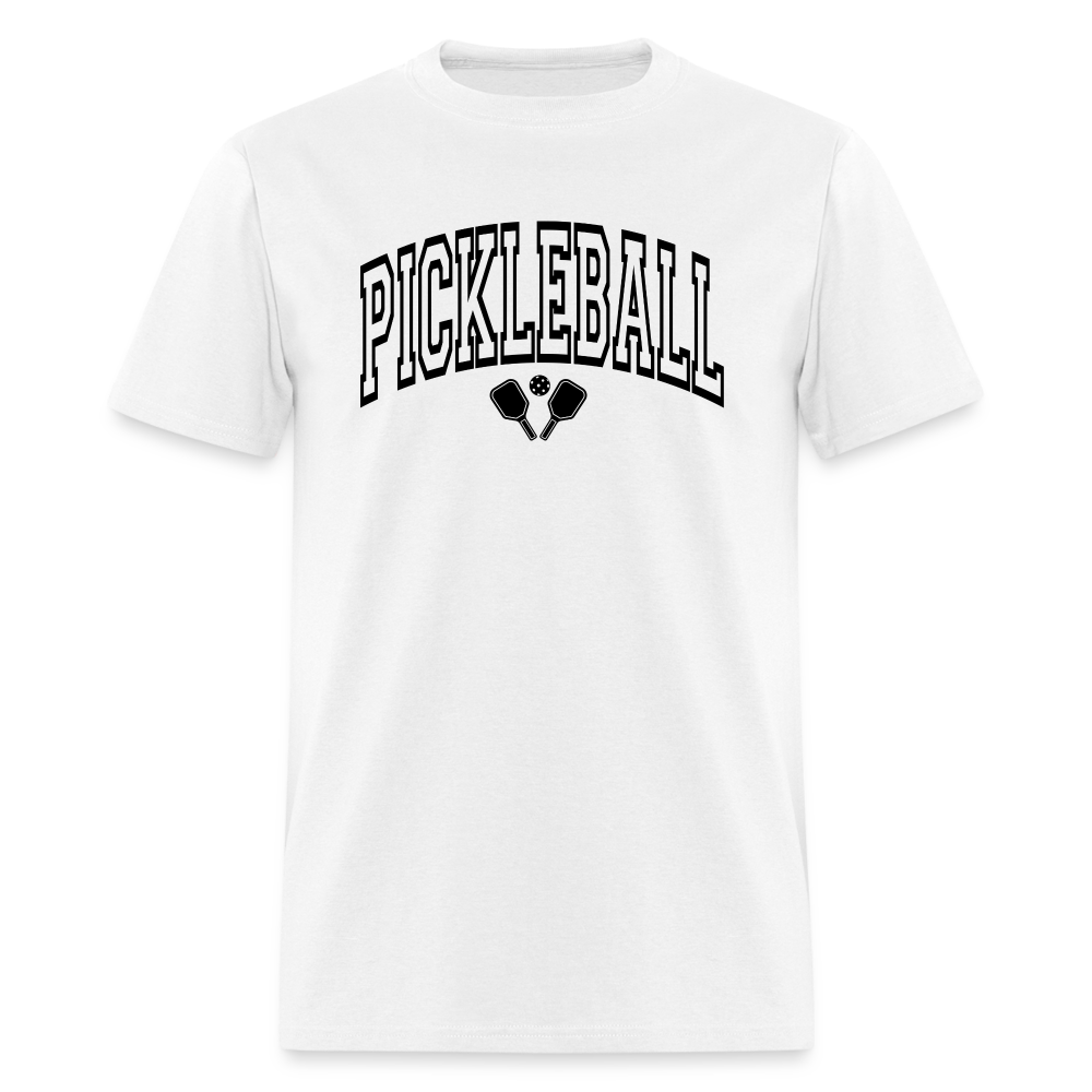 Pickleball T-Shirt (Black Arch Letters) - white