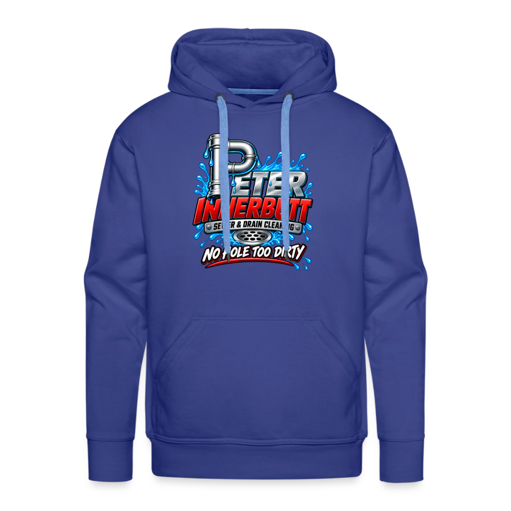 Peter Innerbutt Sewer & Drain Cleaning Funny Adult Humor Hoodie Color: Royal Blue