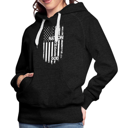 One Nation Under God Women’s Premium Hoodie - charcoal grey