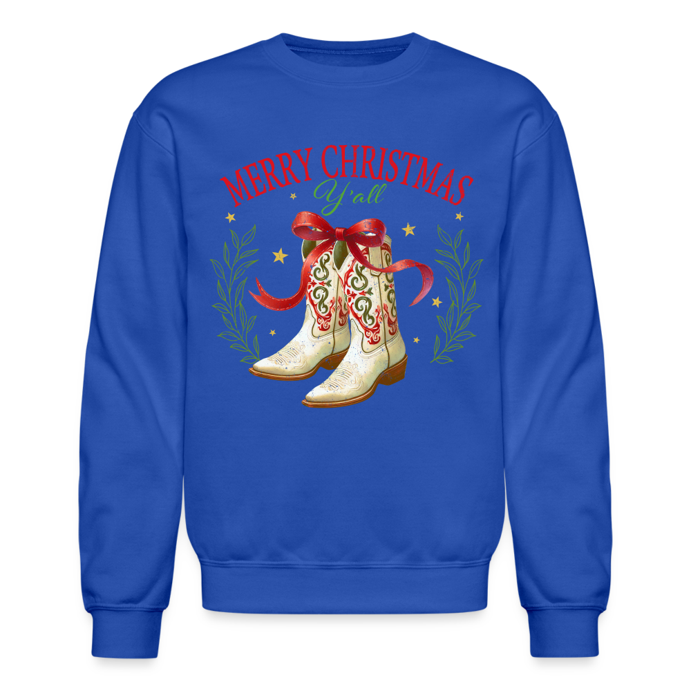 Merry Christmas Y'all Sweatshirt - royal blue