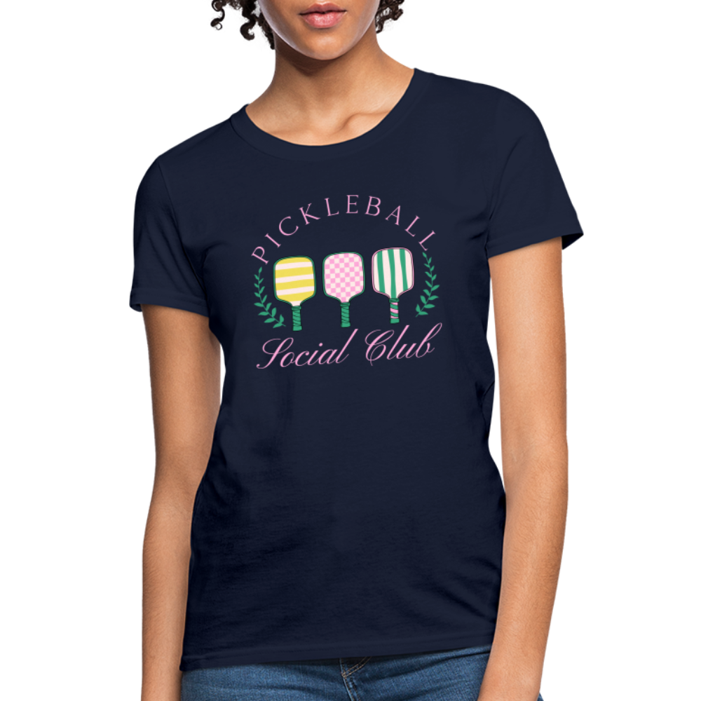 Pickleball Social Club Women's Contoured T-Shirt - navy