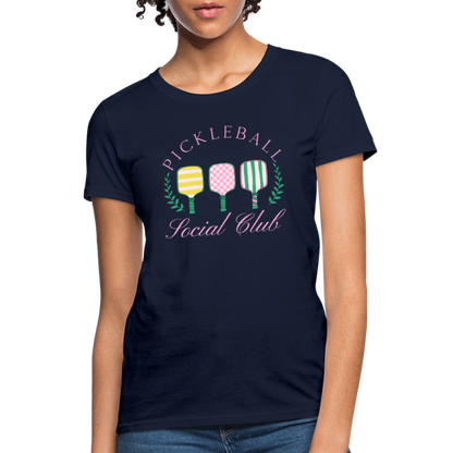 Pickleball Social Club Women's Contoured T-Shirt - navy