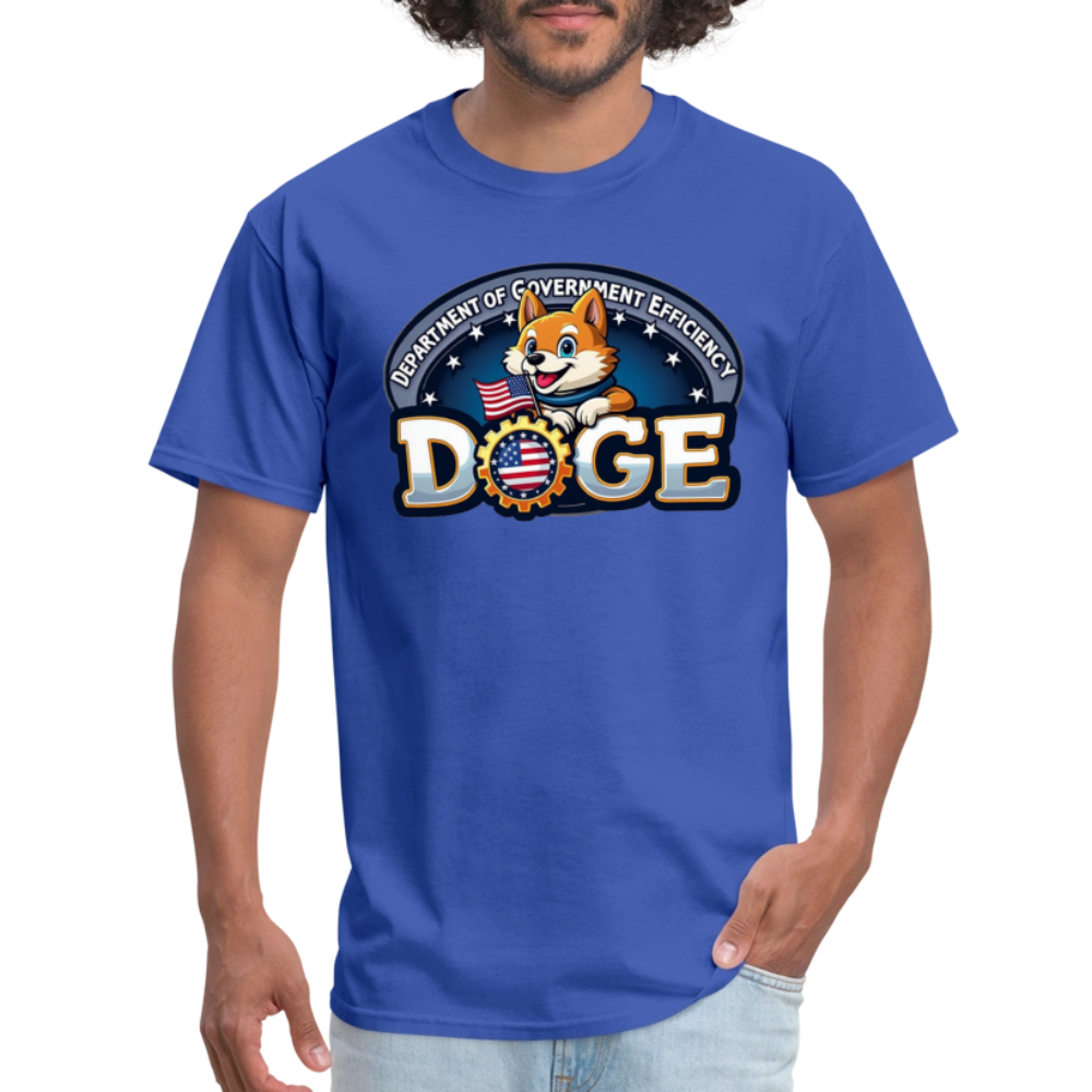 DOGE Logo (Dept of Government Efficiency) T-Shirt - royal blue