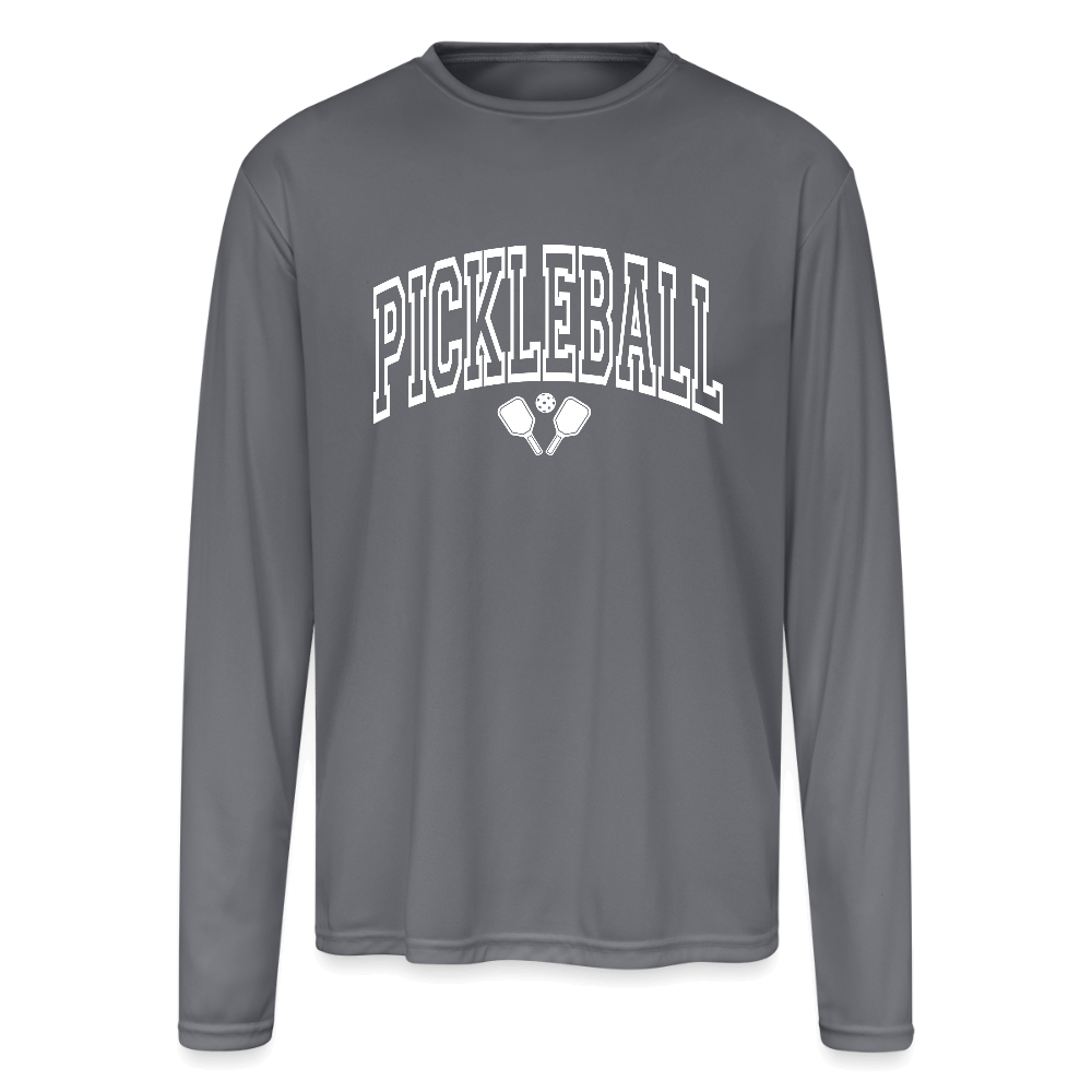 Pickleball Long Sleeve Shirt – Moisture Wicking for Men - gray
