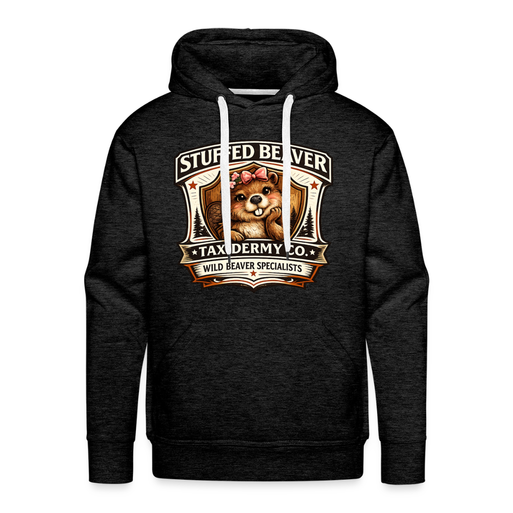 Stuffed Beaver Taxidermy Funny Adult Hoodie Color: Charcoal Grey