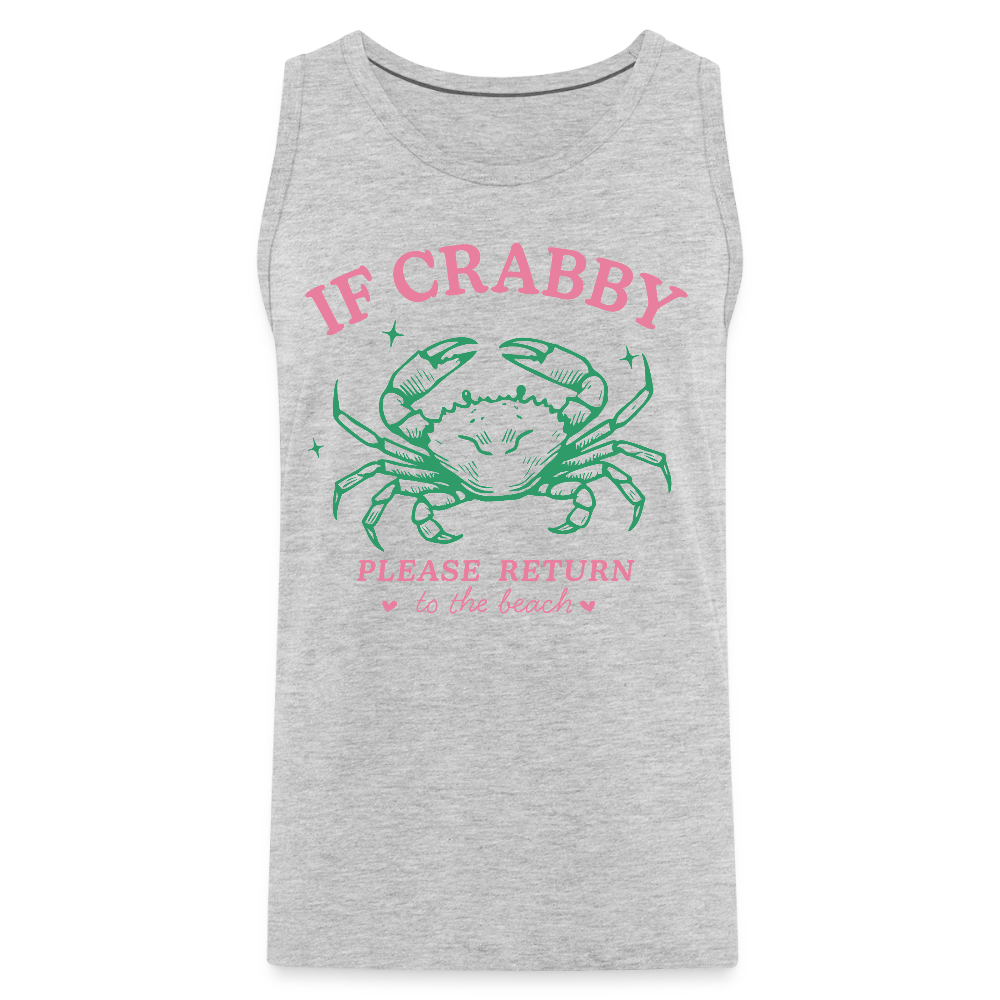If Crabby Return to Beach Tank – Beach Vibes Men’s Shirt Color: white