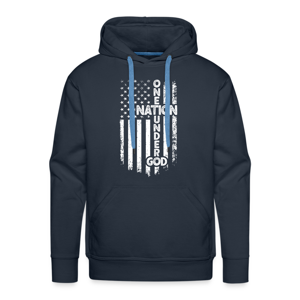 One Nation Under God Men’s Premium Hoodie - navy