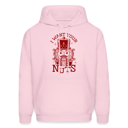 I Want Your Nuts (Funny NutCracker) Hoodie - pale pink