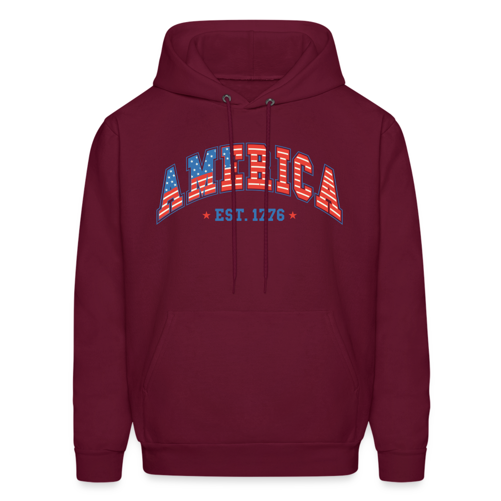 American 1776 Hoodie - burgundy