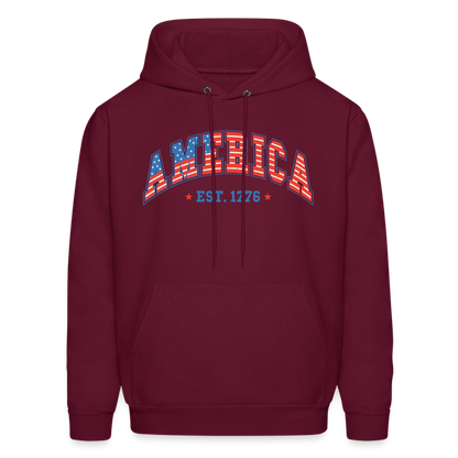 American 1776 Hoodie - burgundy