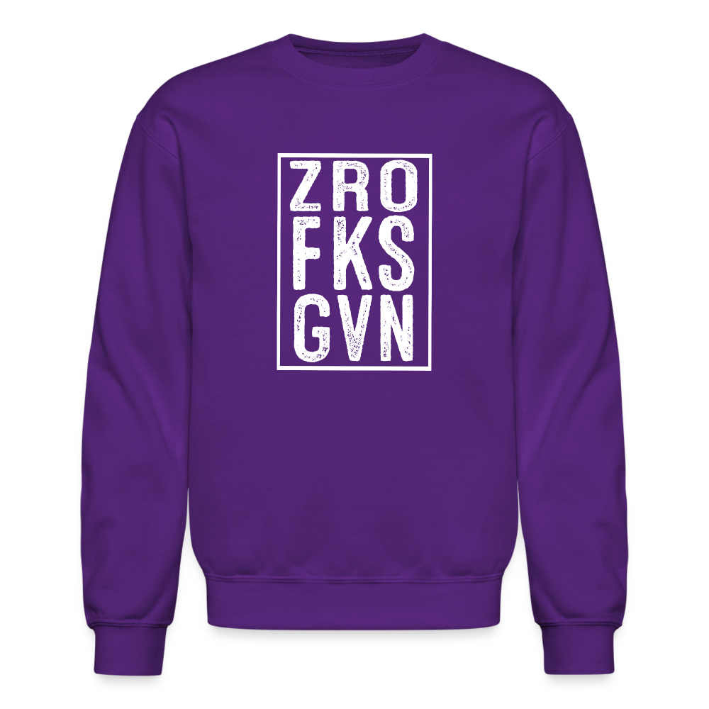 ZRO FKS GVN (Zero Fucks Given) Sweatshirt - purple