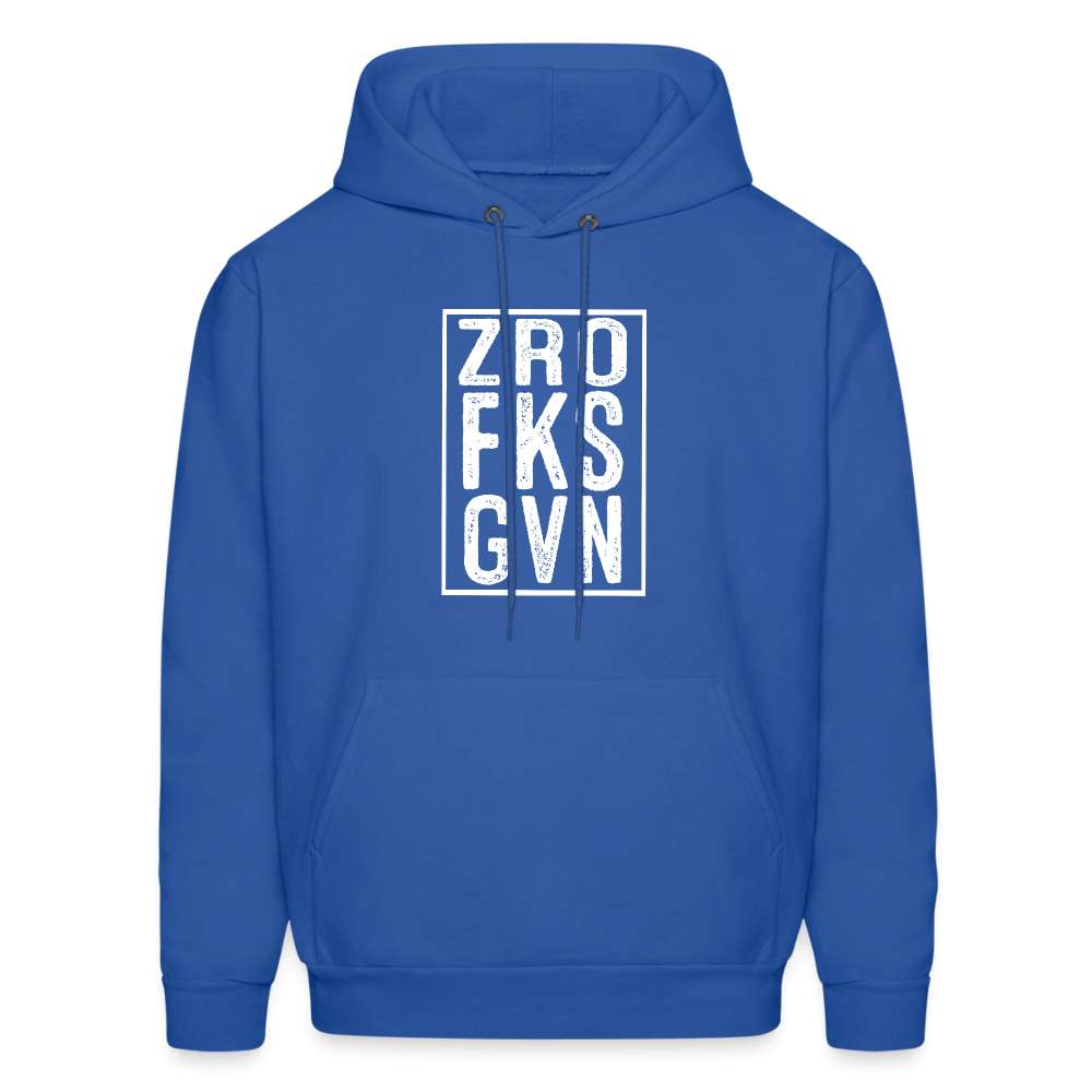 ZRO FKS GVN (Zero Fucks Given) Hoodie - royal blue