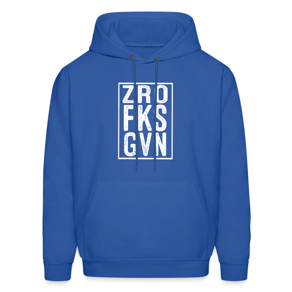 ZRO FKS GVN (Zero Fucks Given) Hoodie - royal blue