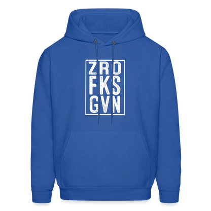 ZRO FKS GVN (Zero Fucks Given) Hoodie - royal blue