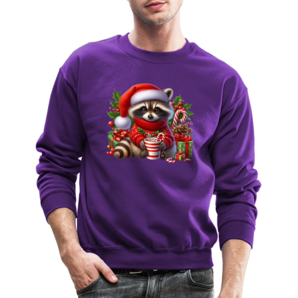 Christmas Cute Feral Raccoon Sweatshirt - purple