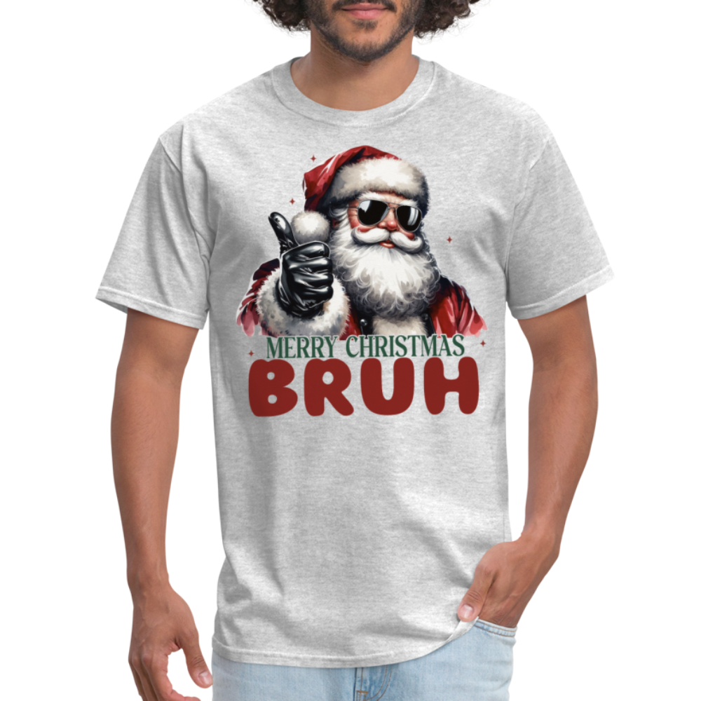 Merry Christmas Bruh T-Shirt - heather gray