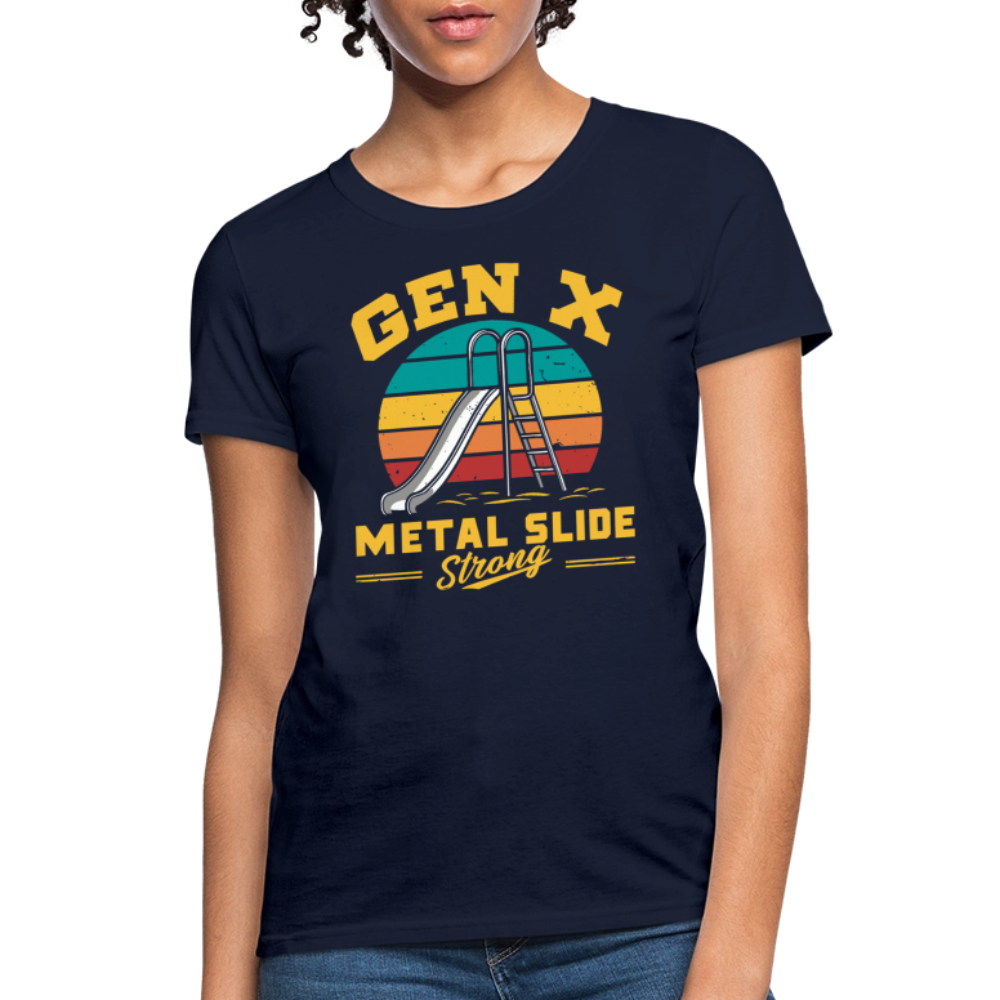 Gen-X Metal Slide Strong Women’s Tee - navy