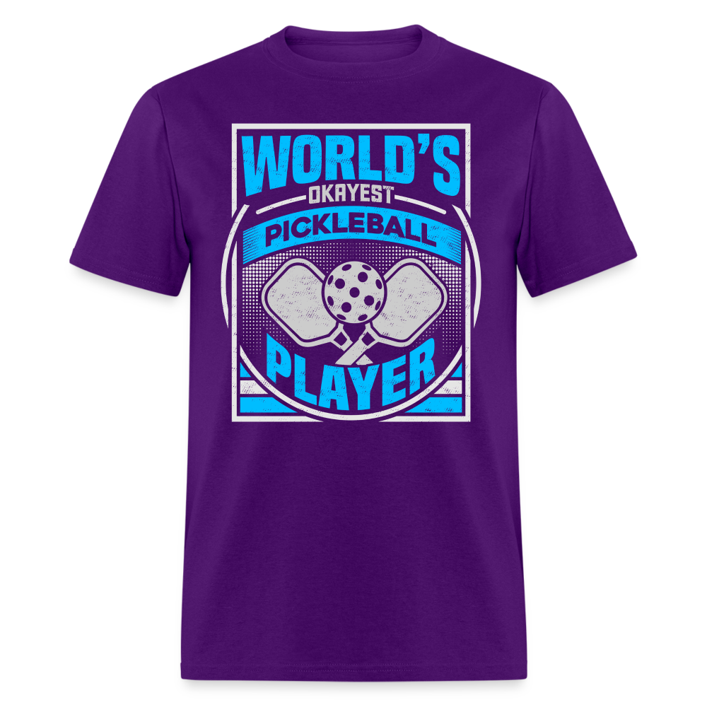 World's Okayest Pickleball Player T-Shirt - purple