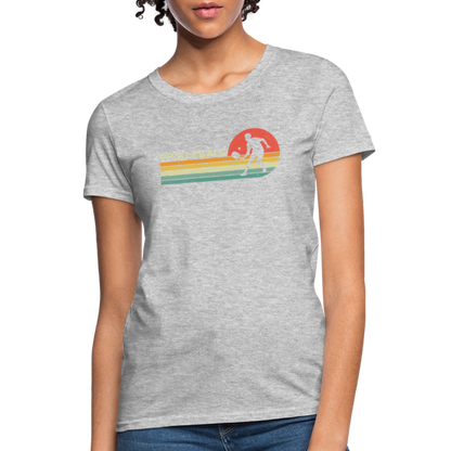 Retro Pickleball Women's Contoured T-Shirt - heather gray