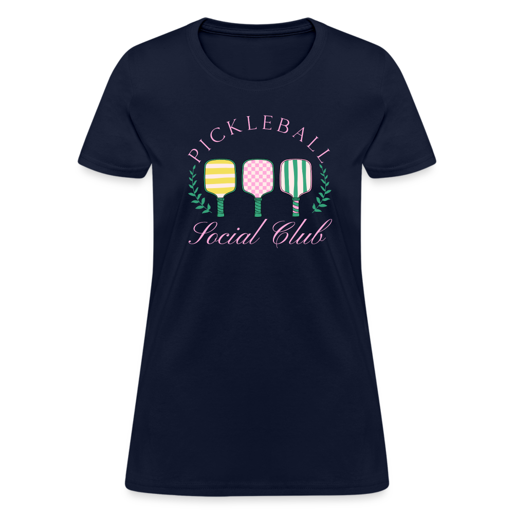 Pickleball Social Club Women's Contoured T-Shirt - navy