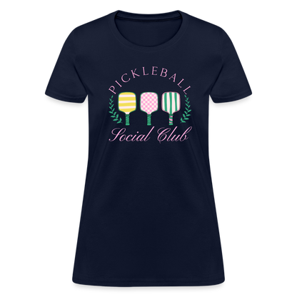 Pickleball Social Club Women's Contoured T-Shirt - navy