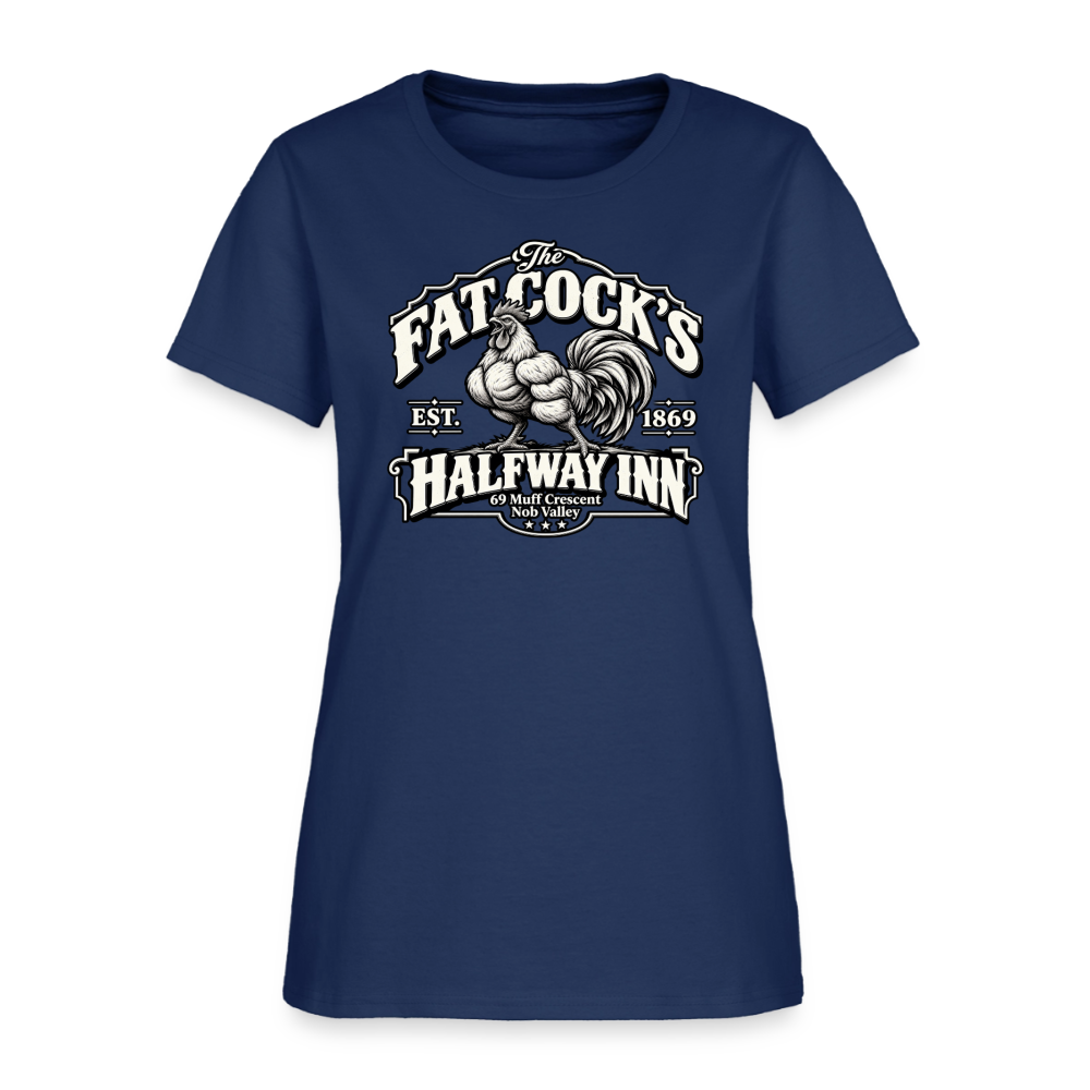 Fat Cock’s Halfway Inn Women’s T-Shirt -  blue dusk